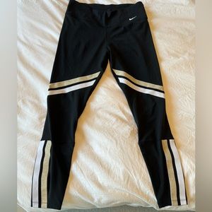 Nike Dri-FIT Leggings Black with Gold and Silver Size L